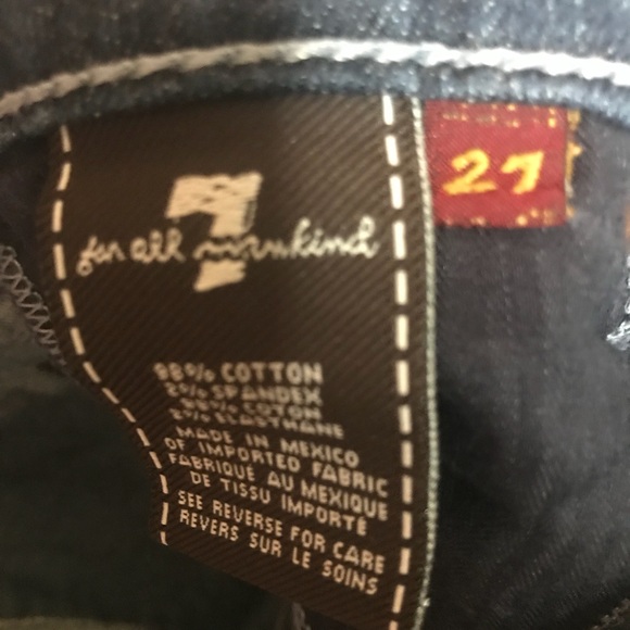 7 For All Mankind Dark Wash Bootcut Jeans-27 - Picture 5 of 5